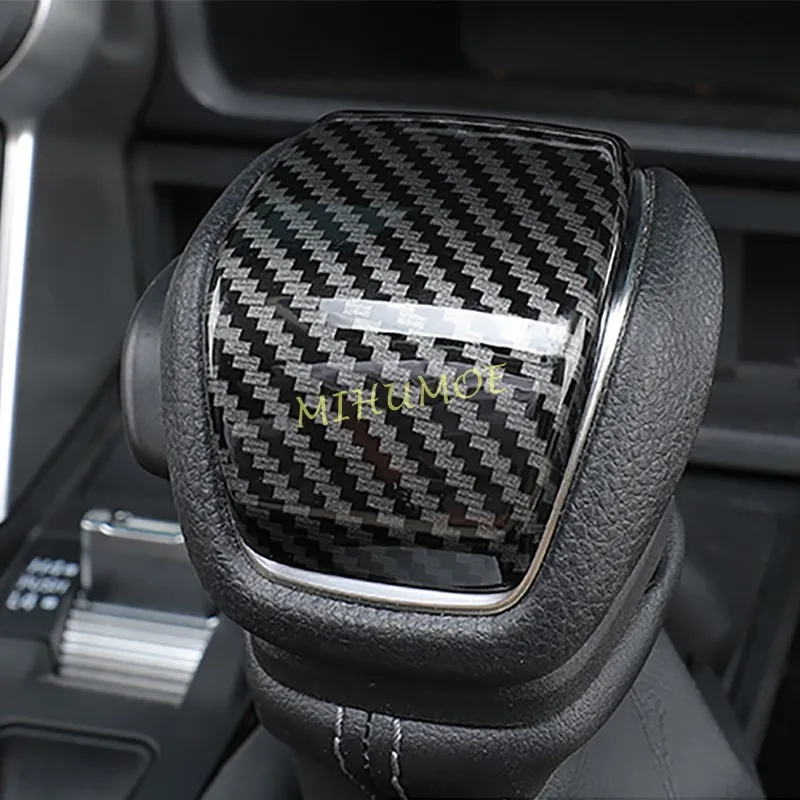 Carbon Fiber Car Interior Gear Shift Knob Cap Cover For Toyota Land Cruiser LC250 LC300 Prado J250 2022 2023 2024 2025