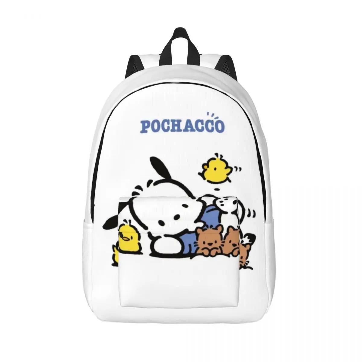 Custom 3D Printing Pochacco Canvas Backpack for Boys Girls School College Travel Bags Men Women Bookbag Fits 15 Inch Laptop