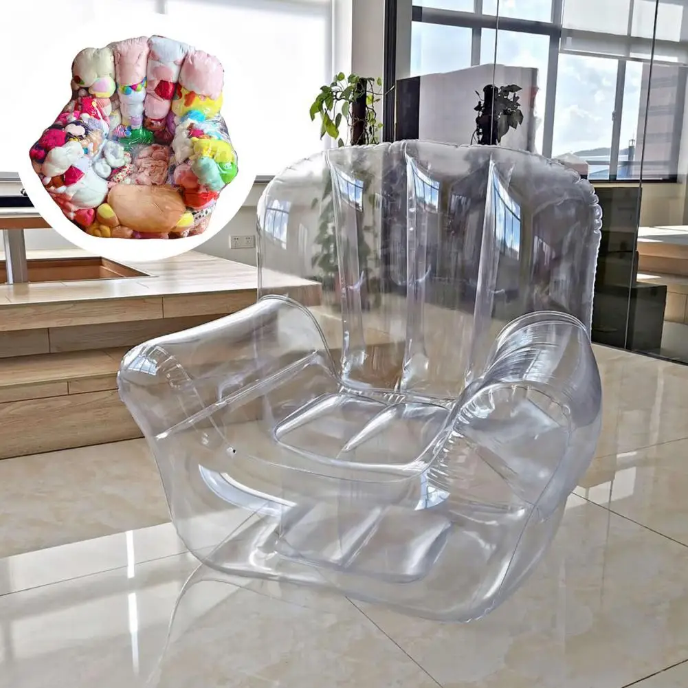 Transparent Playroom Organizer Extra Waterproof Stuffed Storage Bean Bag Chair Cover for Kids Plush Toys Pvc Nursery for Bedroom