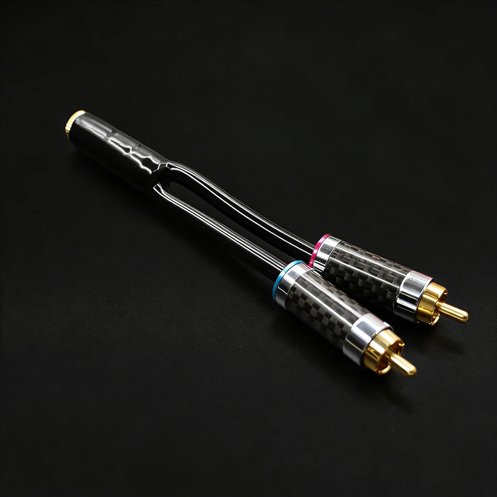 Aouyade Mixing console push headphones TV red and white audio headphone output cable 2RCA to 3.5mm female