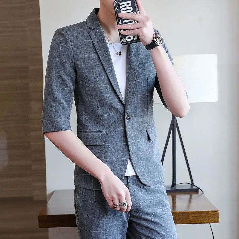 B522-Men's Korean style slim coat groom wedding dress business formal casual small suit for men