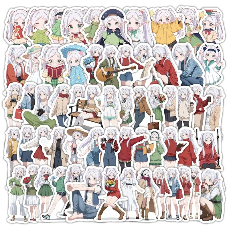 

100pcs Cute Cartoon Frieren Beyond Journeys End Stickers Himmel Frieren Anime Decals Skateboard Laptop Phone Waterproof Sticker