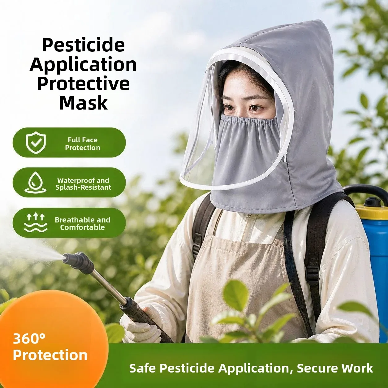 High Definition Transparent Pest Control Face Shield Full Face Hood Spray Clear Dustproof Anti-toxic Fogproof Breathable Safety