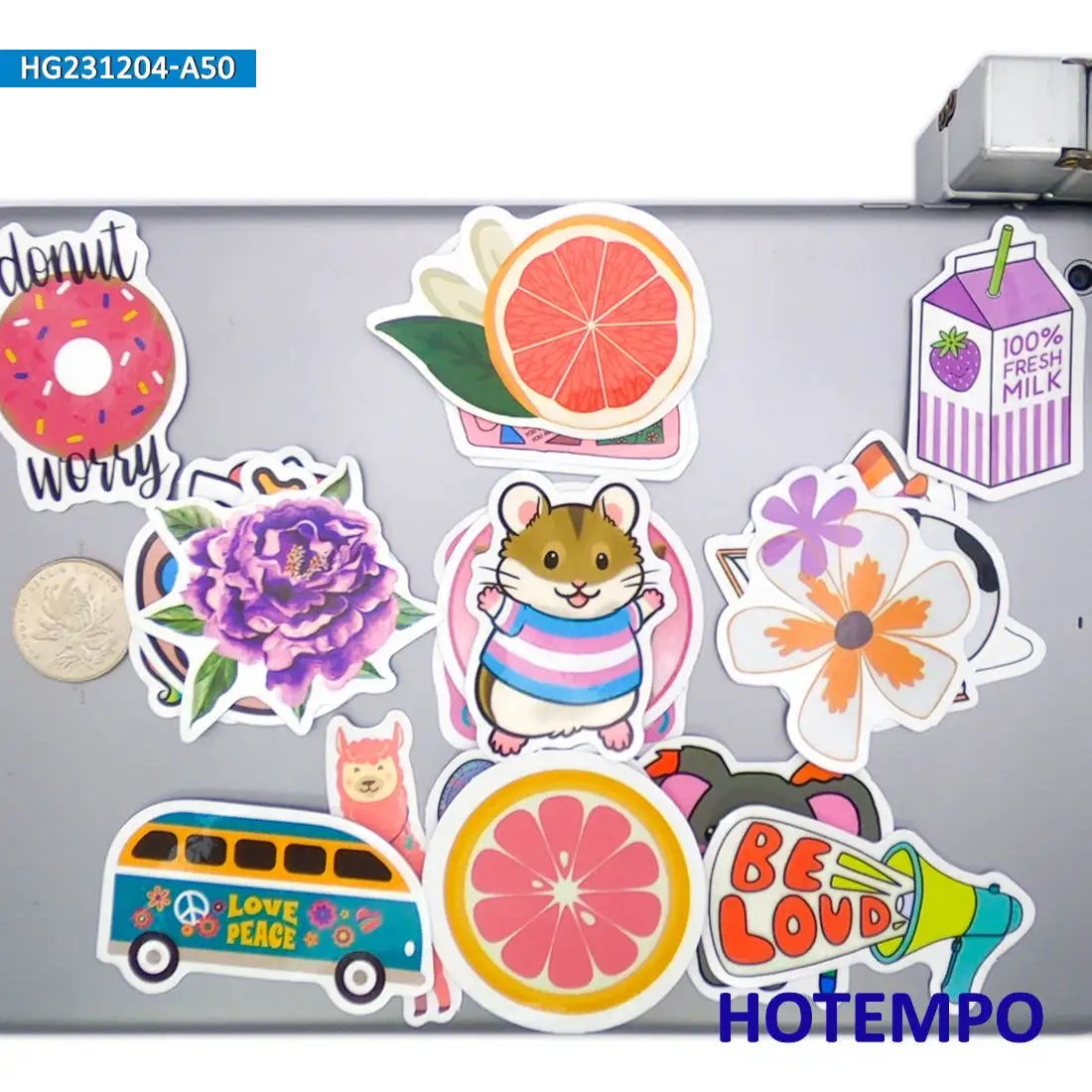 20/30/50 buah, pola kartun berwarna-warni yang lucu, Stiker getaran yang bagus, untuk Anak Perempuan, Jurnal, Scrapbook, Koper, Gitar, Telepon, Piala, Mobil, Sepeda, Sepeda Motor, Skateboard, Stiker Laptop