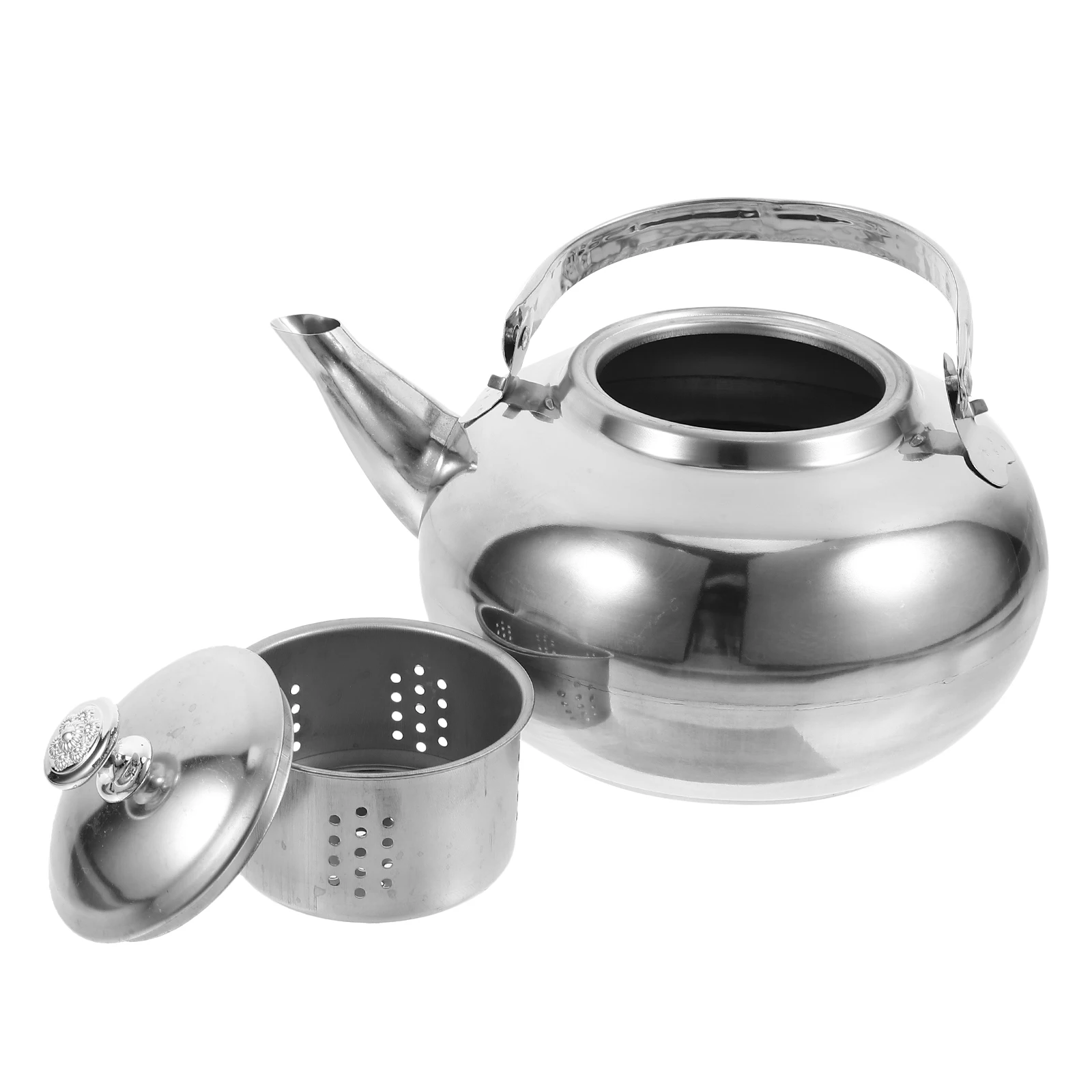 

Stainless Steel Tea Pot With Filter For Cold Water Brewing Large Caliber Design Quick Heating Household Kitchen Kettle