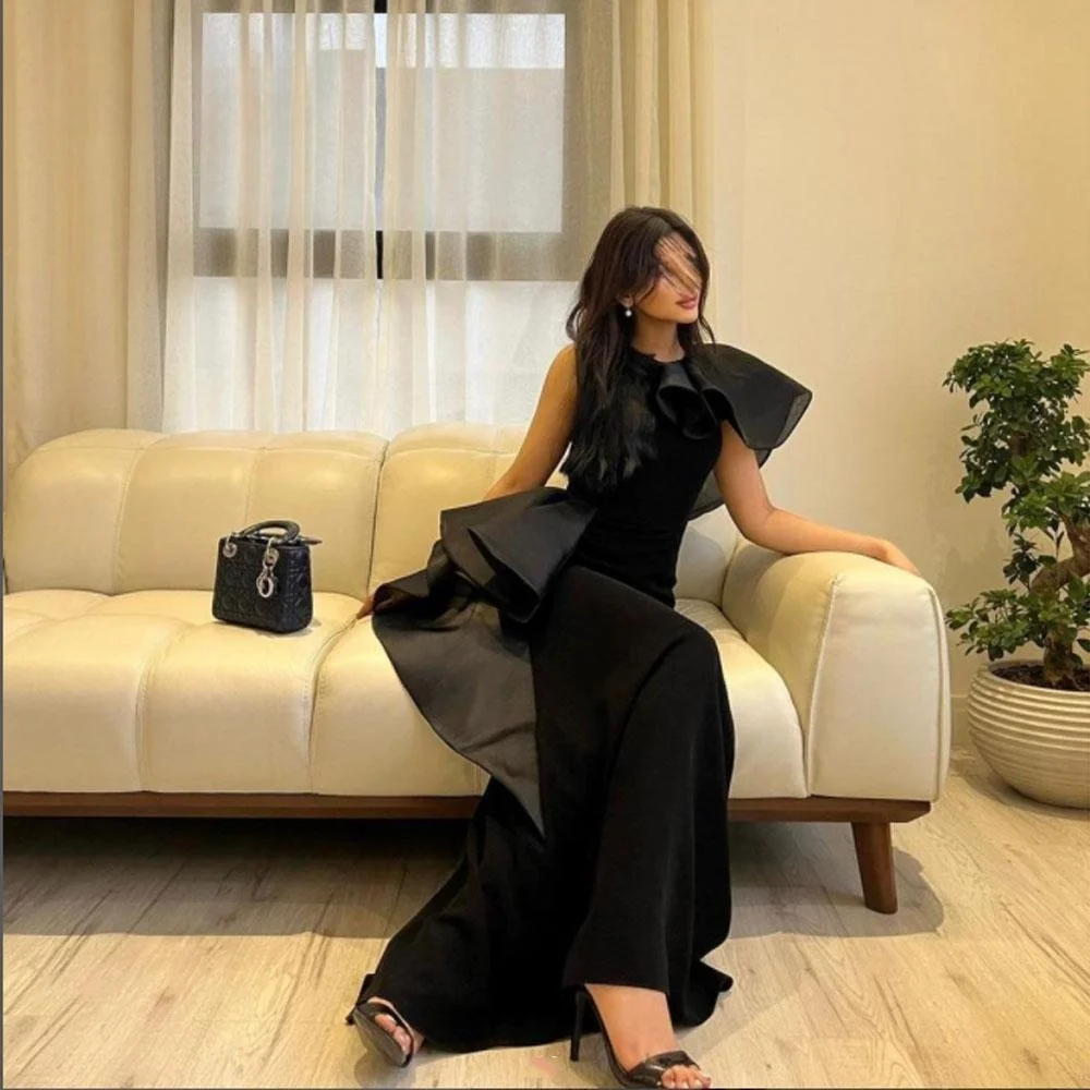 Annie Ladies Elegant Fishtail Prom Dresses Black Ladies Robe Cocktail Custom Evening Saudi Arabia 2023فساتين السهرة