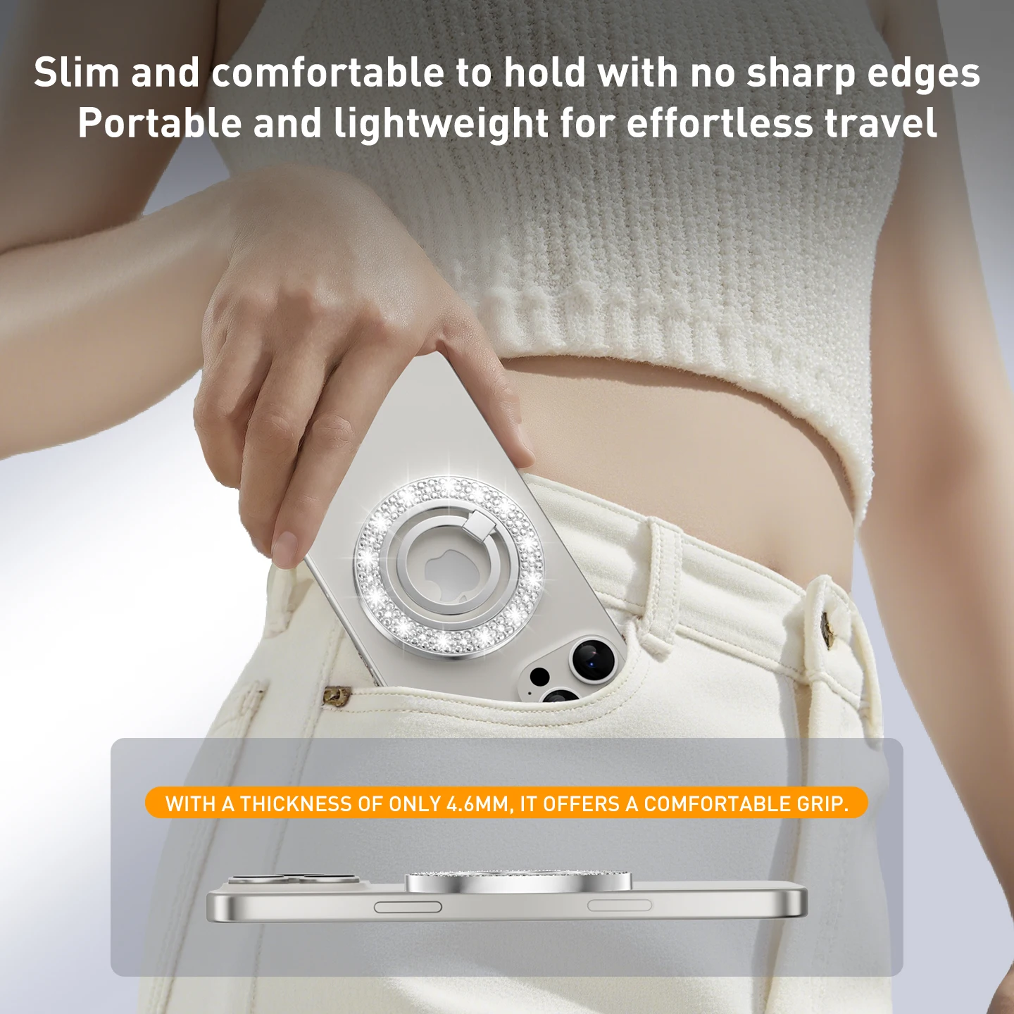 ที่วางโทรศัพท์แบบแม่เหล็กติดนิ้ว ดีไซน์แฟชั่น สำหรับ Magsafe ใช้ได้กับ iPhone 17 16-13 12 Pro Max