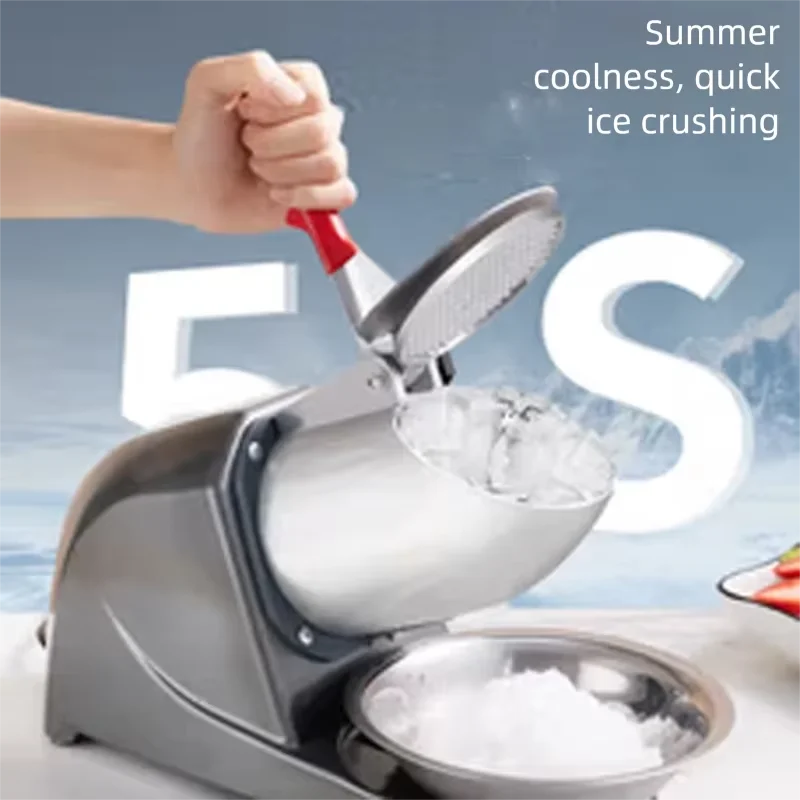 Fully-Automatic Electric Ice Shaver Machine High-Speed Ice Crusher for Home Commercial Use Bubble Tea