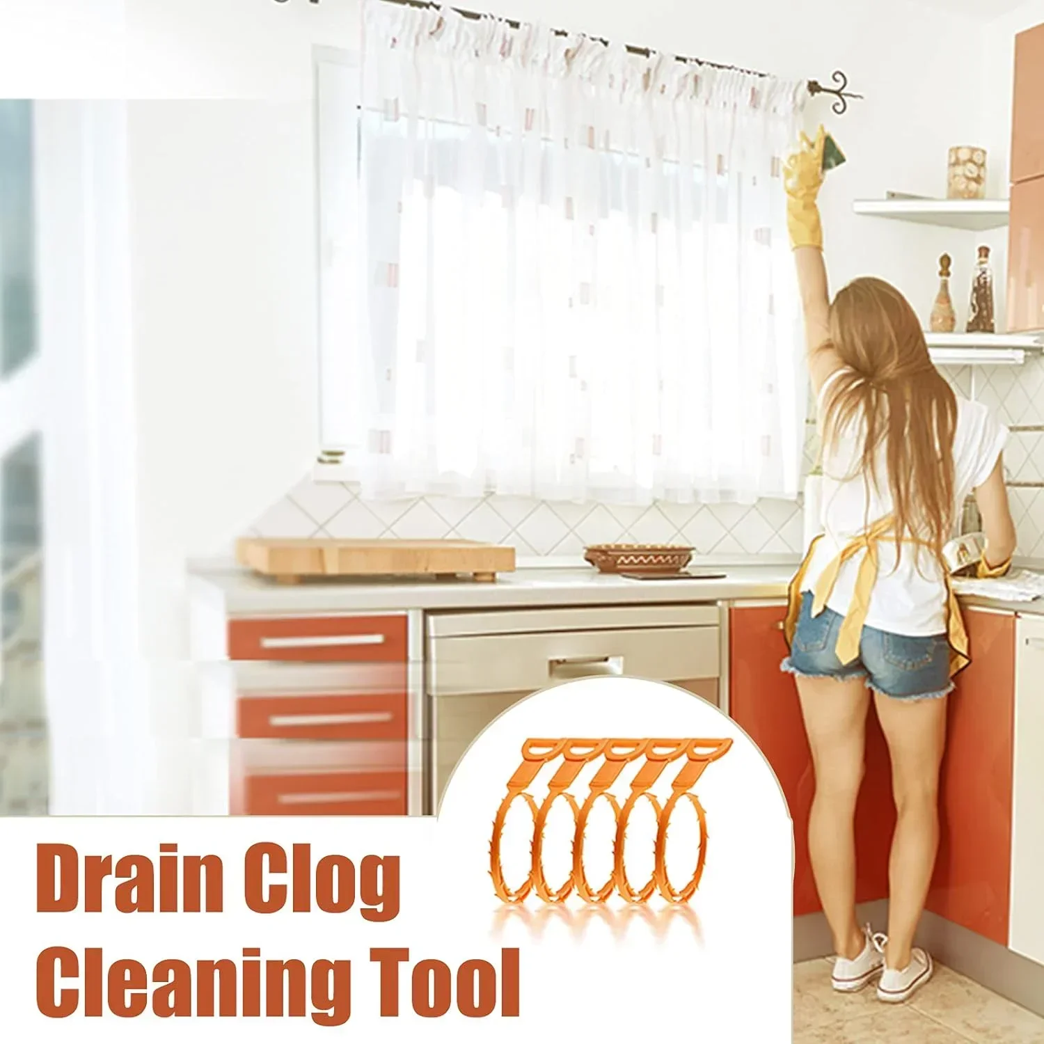 Hair Dredging Hook Sewer Unblock Tools Unblocker Pipes and Sinks Drain Clog Remover Toilet Drainage Outlet Cleaning Supplies image 3