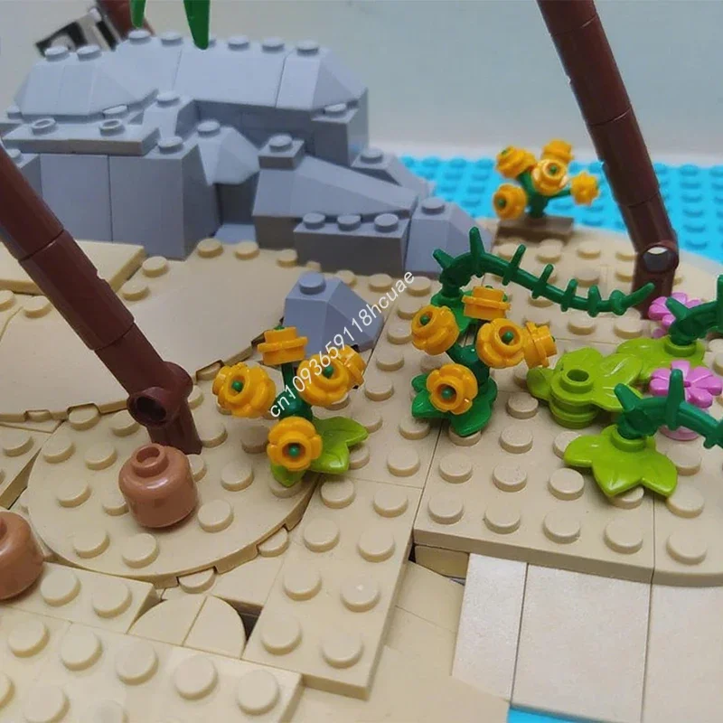 ตัวต่อ MOC เกาะร้าง 307 ชิ้น ของขวัญคริสต์มาส โครงการเสริมสร้างความคิดเชิงวิทยาศาสตร์ ของตกแต่ง DIY เหมาะสำหรับตกแต่งบ้าน