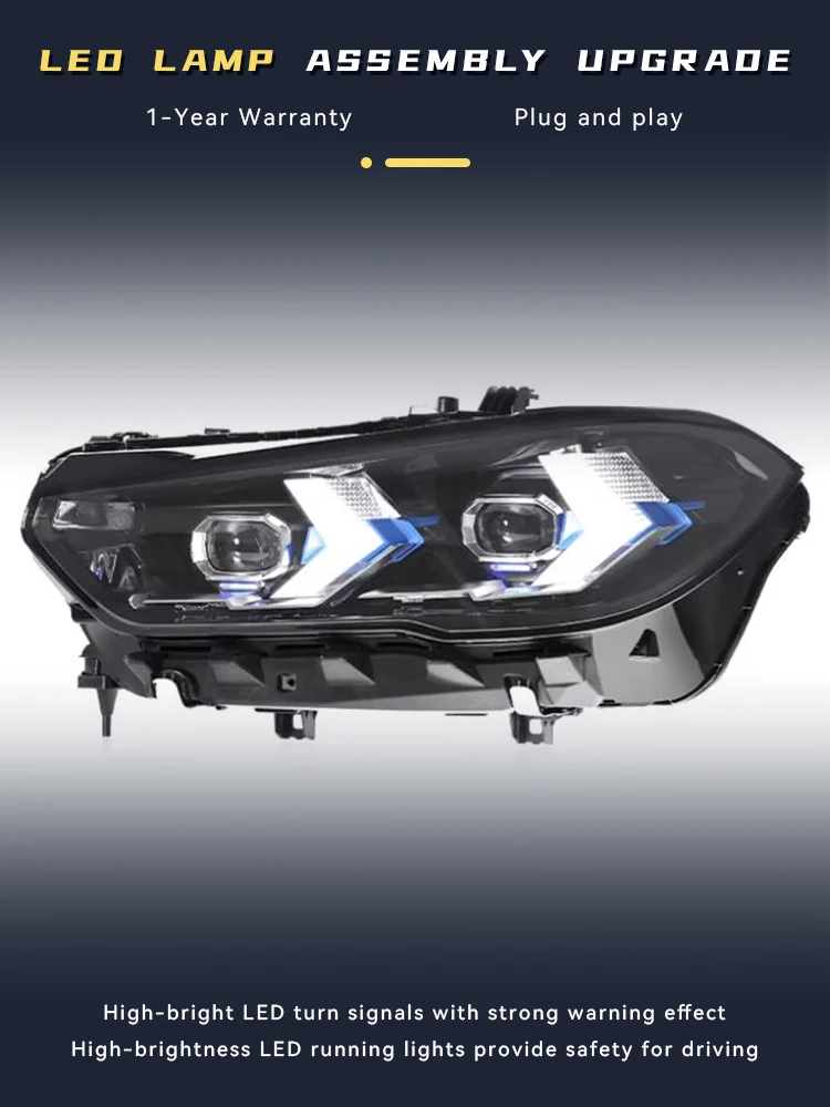 

Автомобильные светодиодные фары для BMW X5 G05 2023, обновленный стиль 2019-2023, передние фары, дневные ходовые огни, автомобильные указатели поворота, аксессуары