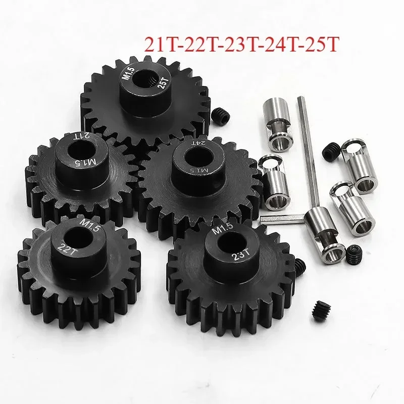 5 uds 1,5 M engranaje de Motor de acero 8mm 11T 14T 15T 16T 21T 26T 28T 30T para TRXS X-MAXX XRT RC piezas de mejora de coche Accesorios