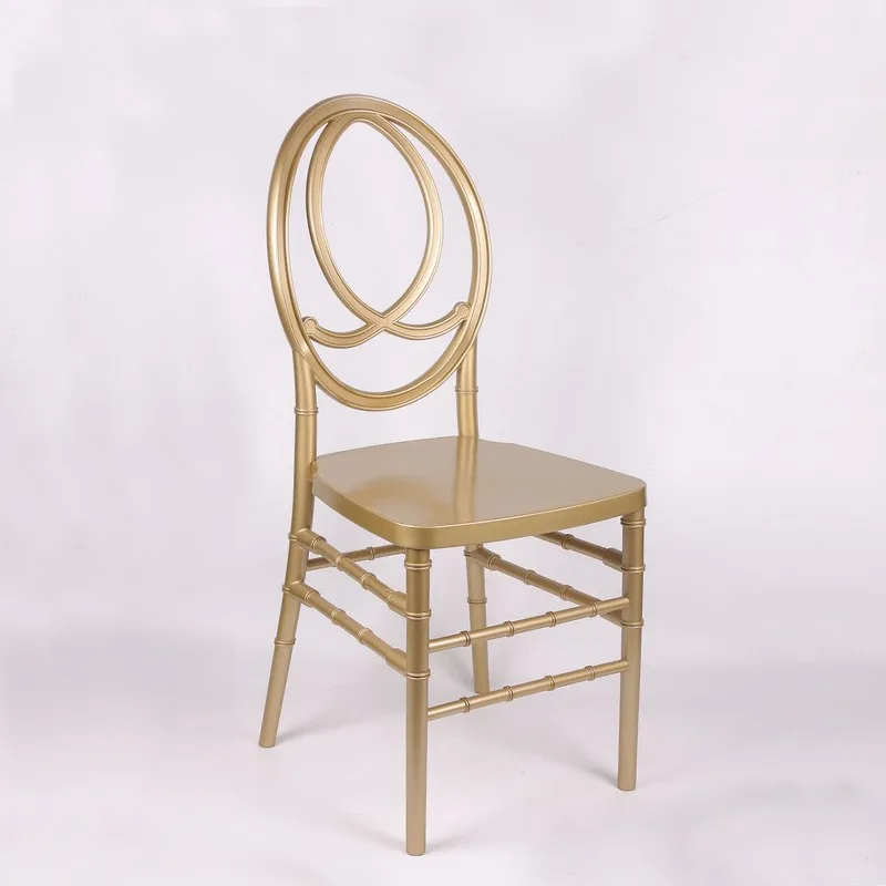 

20pcs Outdoor Wholesale Sale Modern Chaise Plastic Stackable White Gold Phoenix Dining Wedding Party Event Banquet Chair