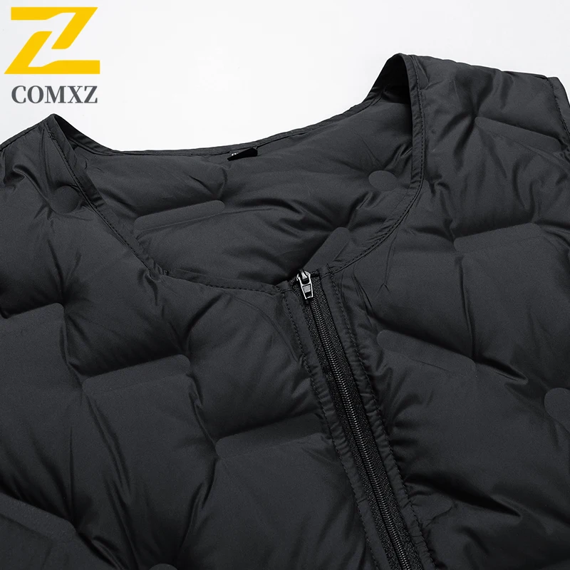 2025 New Winter Down Jacket Vest Mens Fashion 80% White Duck Down Warm Waistcoat Women Leisure Outdoor Ski Cold-proof Down Coat