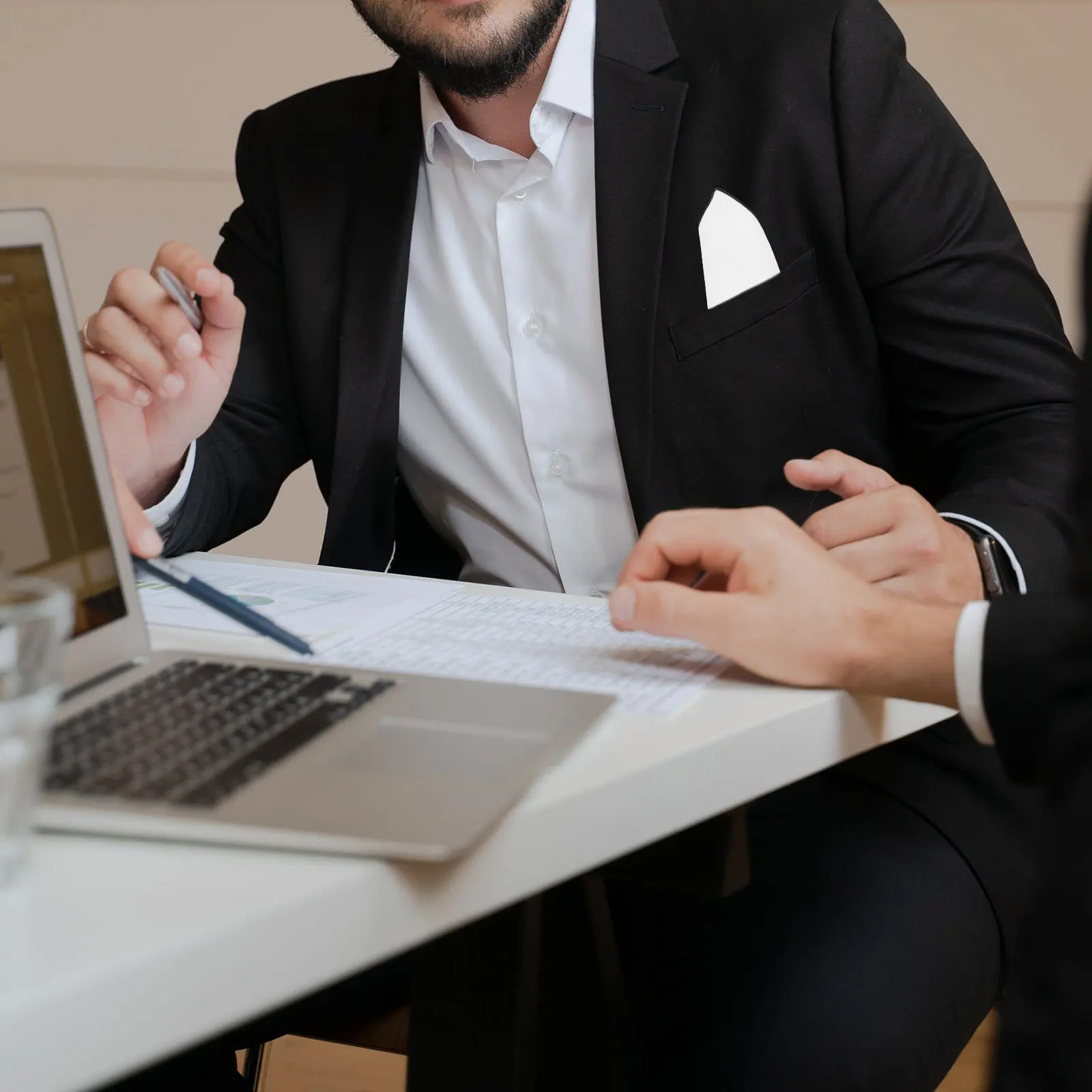 منديل قطني مربع للجيب للرجال ناعم وصديق للبشرة، إكسسوار بدلة أنيقة لحفلات الزفاف والاجتماعات التجارية والتخرج