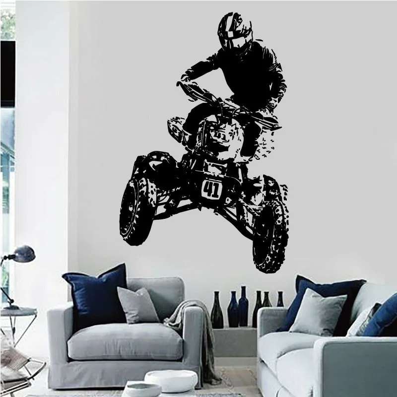 ATV quad bike wall decals off-road quad bike home bedroom children's room youth door office art decoration gift for children 20