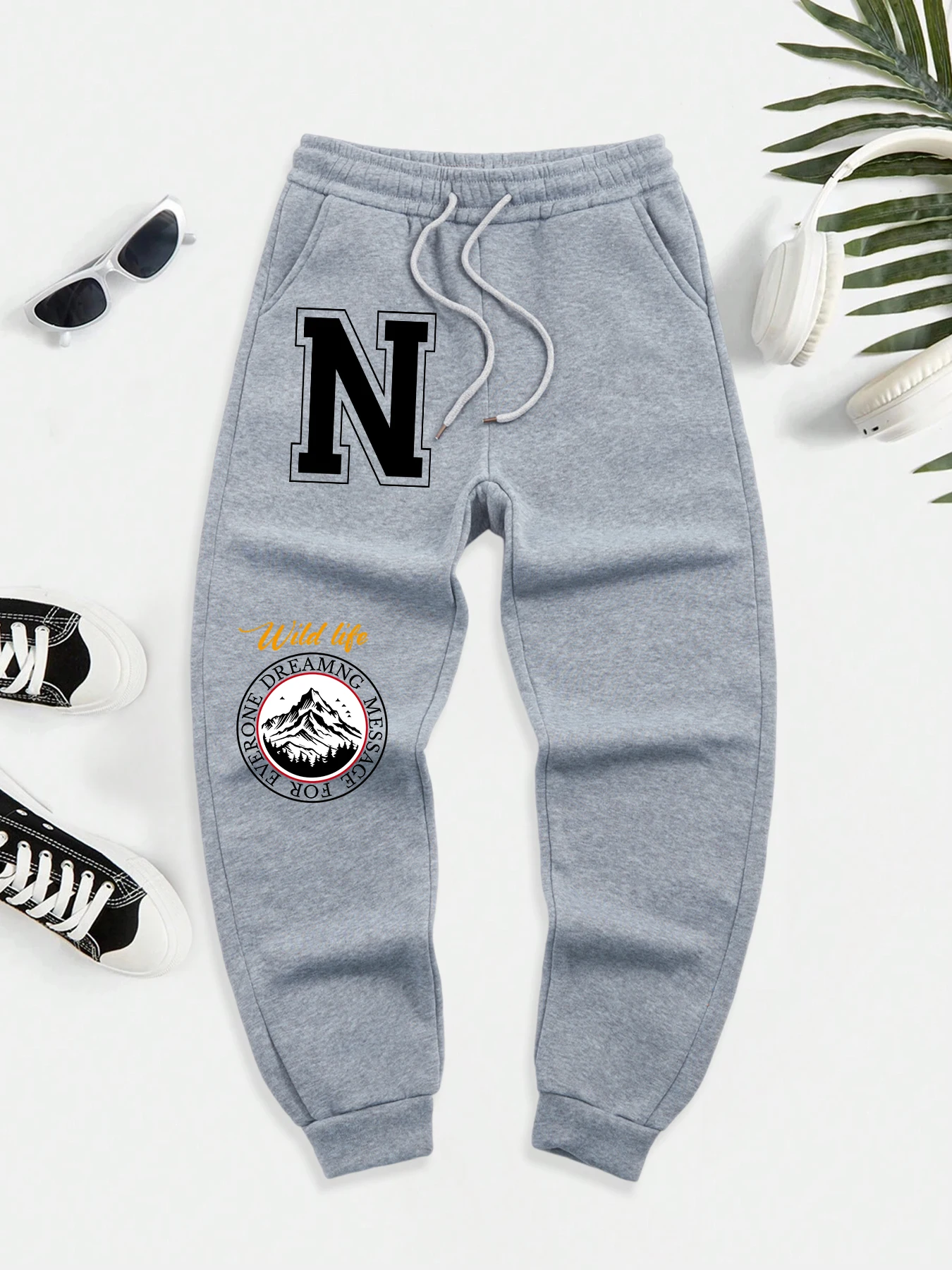 

Expedition Wild Life Printing Mens New Trousers Versatile Autumn Sweatpants Warm Hip Hop Sportpants High Street Basic Britches