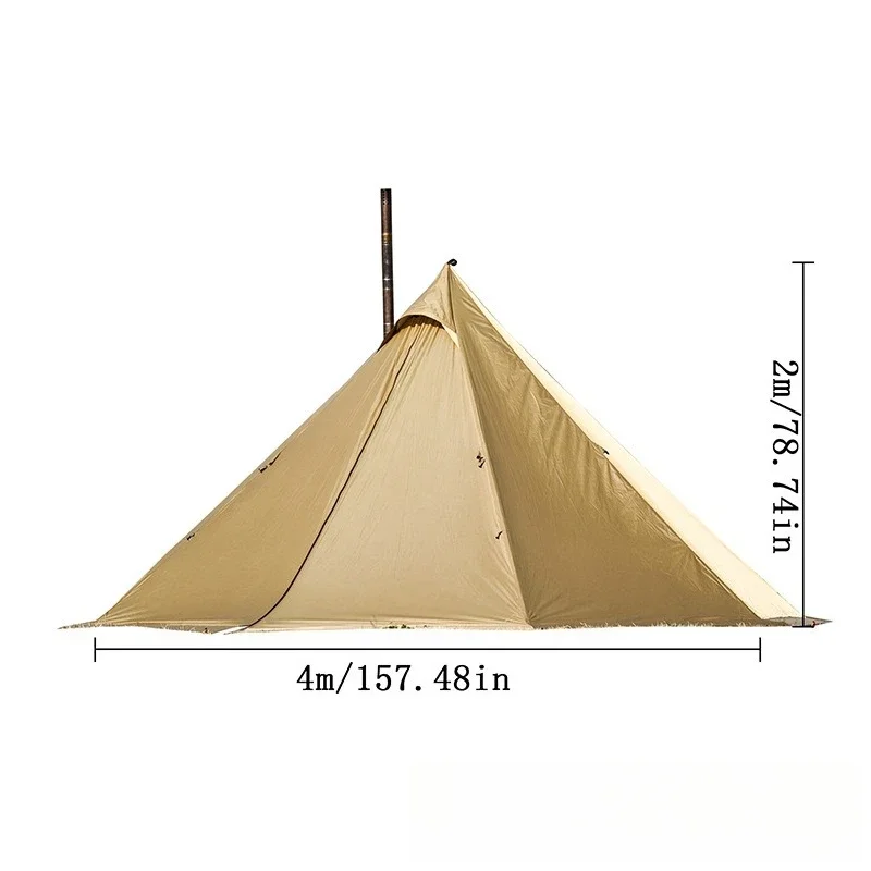 Outdoor camping tent 4-6 people Lightweight eight-sided Indian pyramid tent with canopy