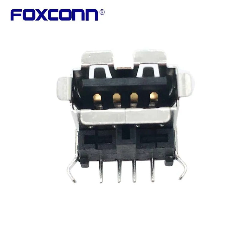 Foxconn UB11153-4K1-4F Single Layer Flanging 90 Degree Bend Foot Elevated type USB2.0 4Pin