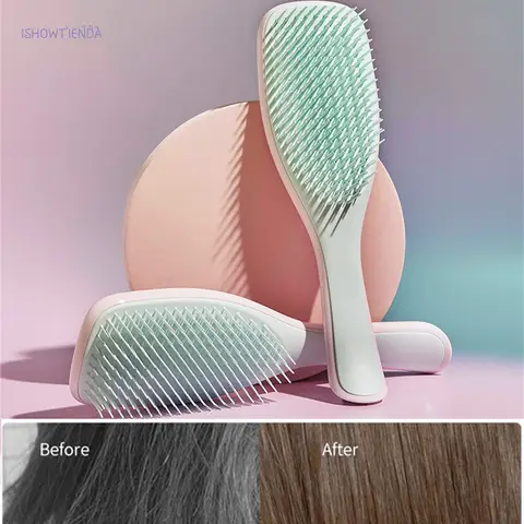 탄력 있는 마사지 빗, 할로우 아웃 헤어 브러시, 두피 마사지 빗, 헤어 스타일링 디탱글러 두피 마사지 브러시, 살롱 스타일링 도구