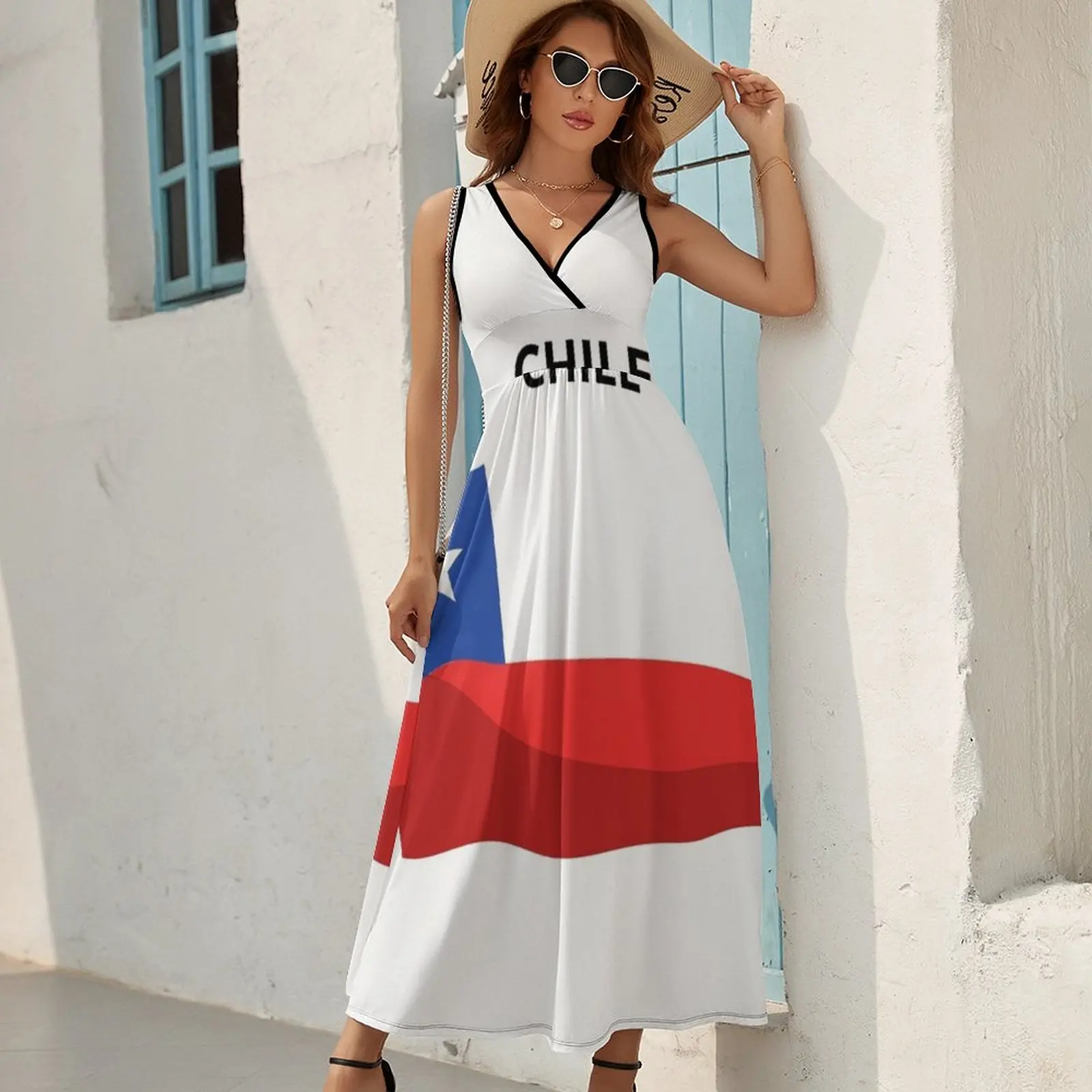 Chile flag, Bandera de chile, Bandera chilena. Sleeveless Dress elegant women\'s dresses sale