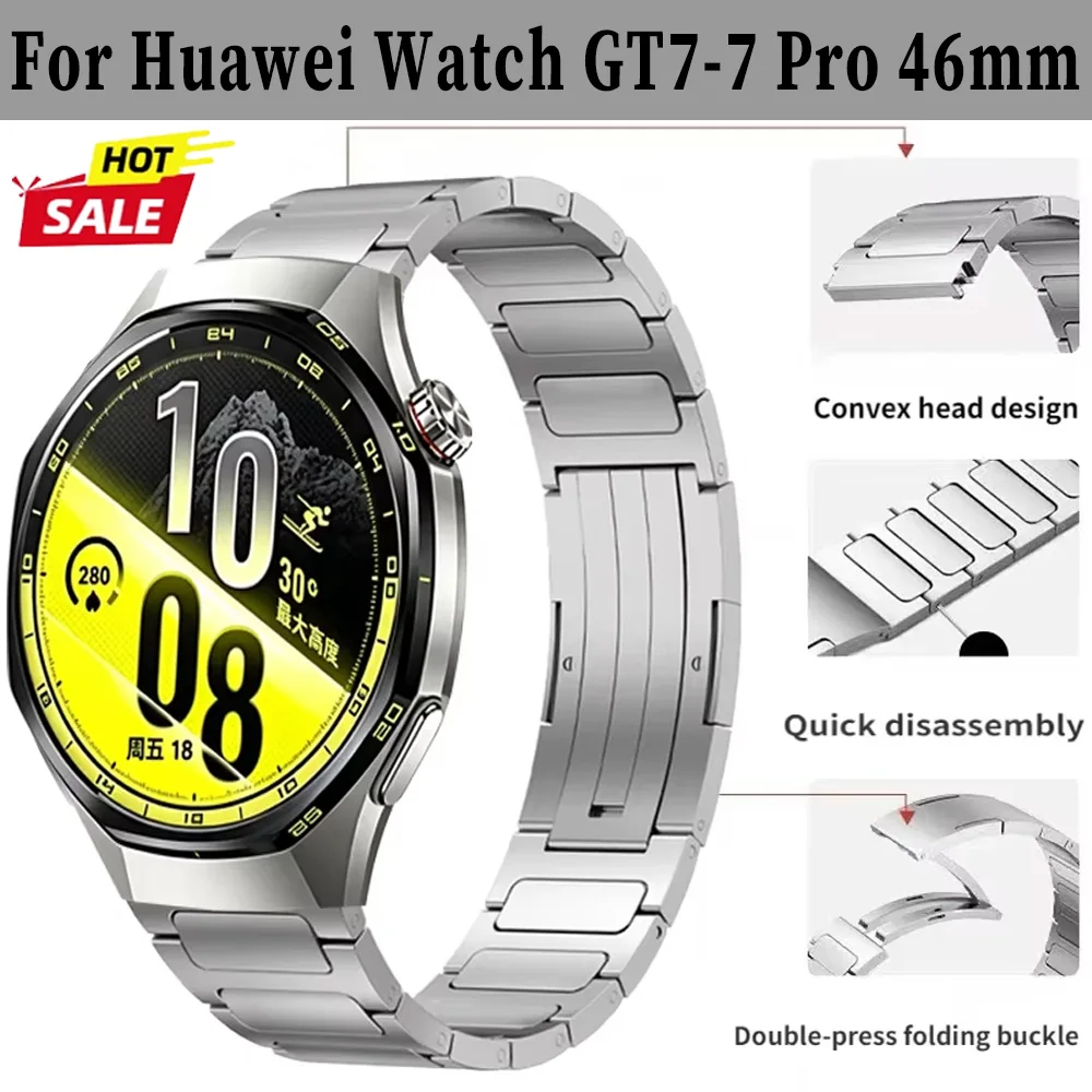 22mm Titanium Alloy Strap For Huawei Watch 5 GT7-6-5 Pro 46mm GT7-6-5-4 46mm Lightweight Advanced Band Amazfit Bip Max 6 5/Helio