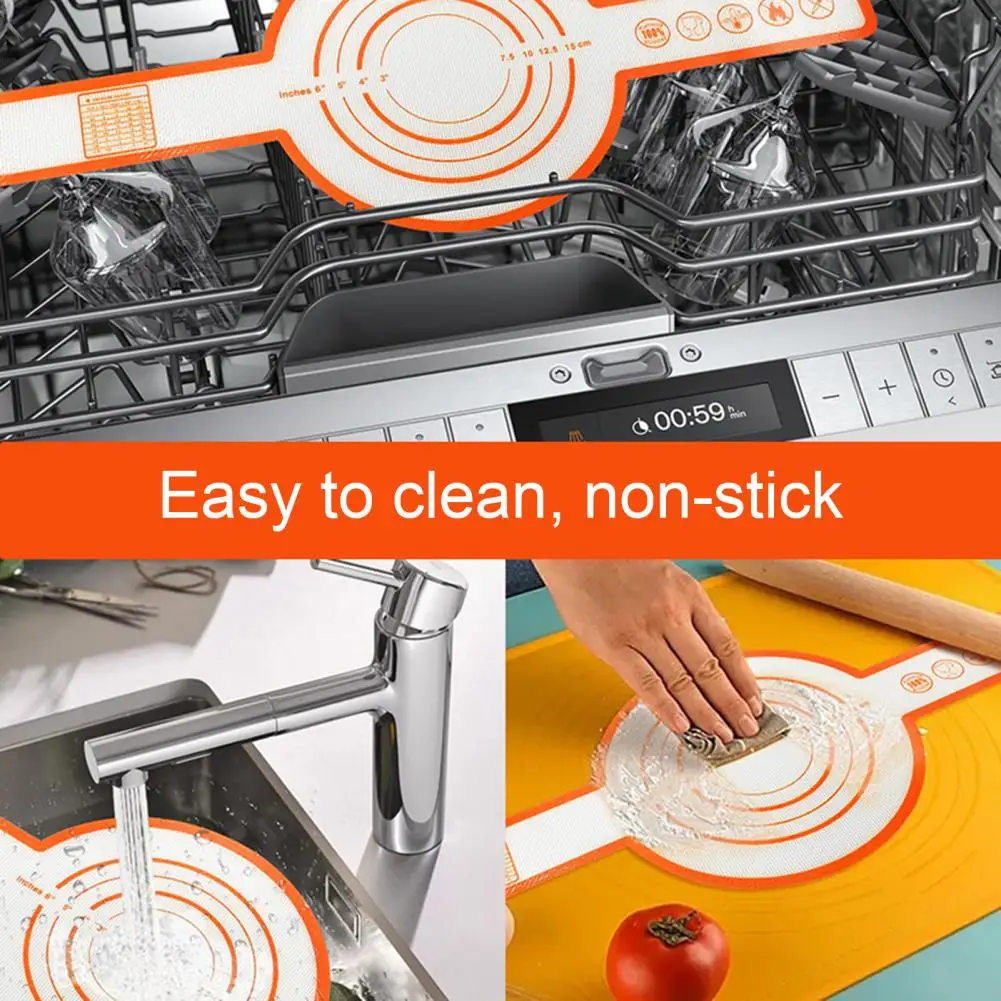 

Heat-resistant Baking Mat Non-stick Silicone Baking Mat Bread Sling Set with Long Handles for Easy Oven Use High-temperature