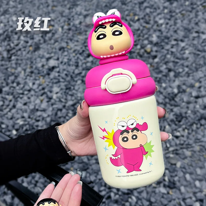 Crayon Shin-chan Double Drink Children's Thermos Cup Cartoon High-Looking Large Capacity Cup Portable Stainless Steel Water Cup