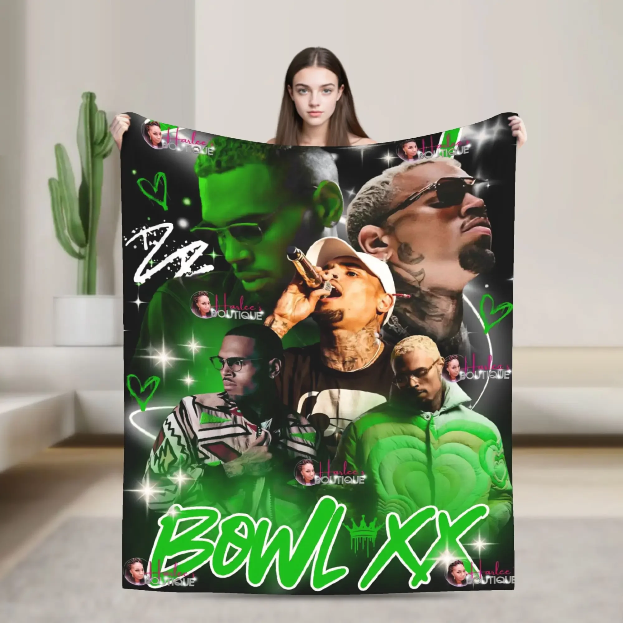 Chris Brown Breezy Bowl XX Flannel Blanket  Warm Soft Bedding Throws for Outdoor Decorative Novelty Bedspread Sofa Bed Cover