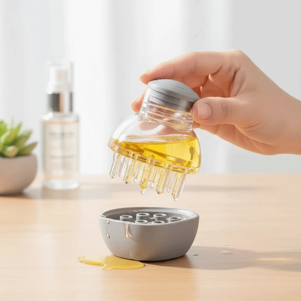 

Mini Scalp Oil Applicator 5ml with Scale Hair Oil Applicator Liquid Guiding Twistable Bottle Mouth Scalp Massagers