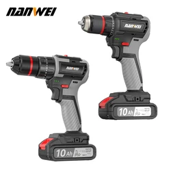 NANWEI 21V Cordless Brushless Screwdriver Electric Screwdriver impact 80Nm  Multi-function Mini Drill For House Renovation