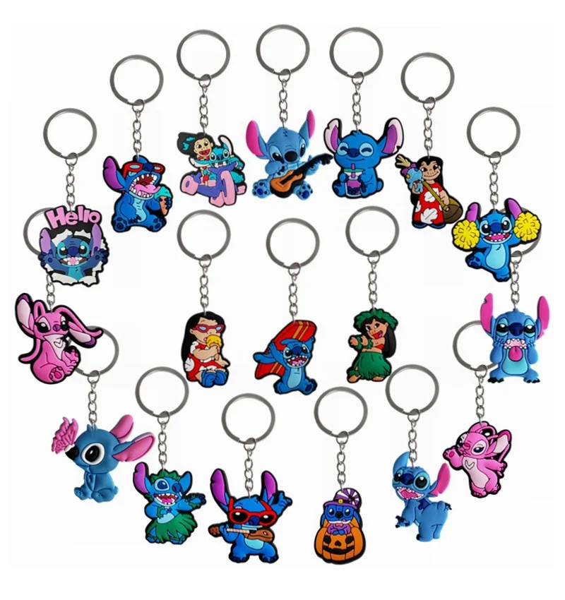 10 pçs/lote Lilo & Stitch Chaveiros Crianças Festa de Aniversário Suprimentos Saco de Presente Enchimento Stuffer Escola Carnaval Recompensa Decoração de Festa