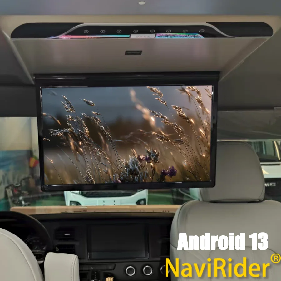 Monitor de techo para coche S 22' con Android 13, pantalla LCD abatible de 1080P, pantalla multimedia de video para techo, montaje en techo, universal para coche