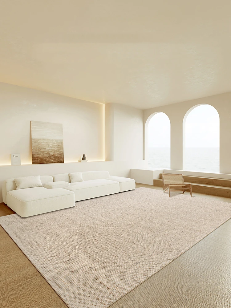 New Zealand Wool Carpet Living Room Large Cream Style Solid Color Home Area Rug Floor Mat French Style Bedroom Carpets