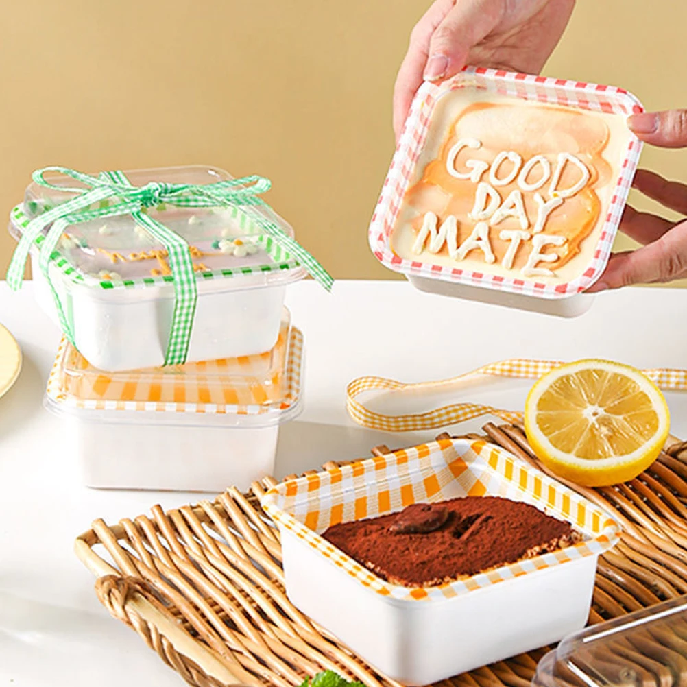 

50Sets Dessert Boxes Premium Pet Material Compact Design Suitable for Birthday Parties Small Banquets Hotel Cafe Cookie