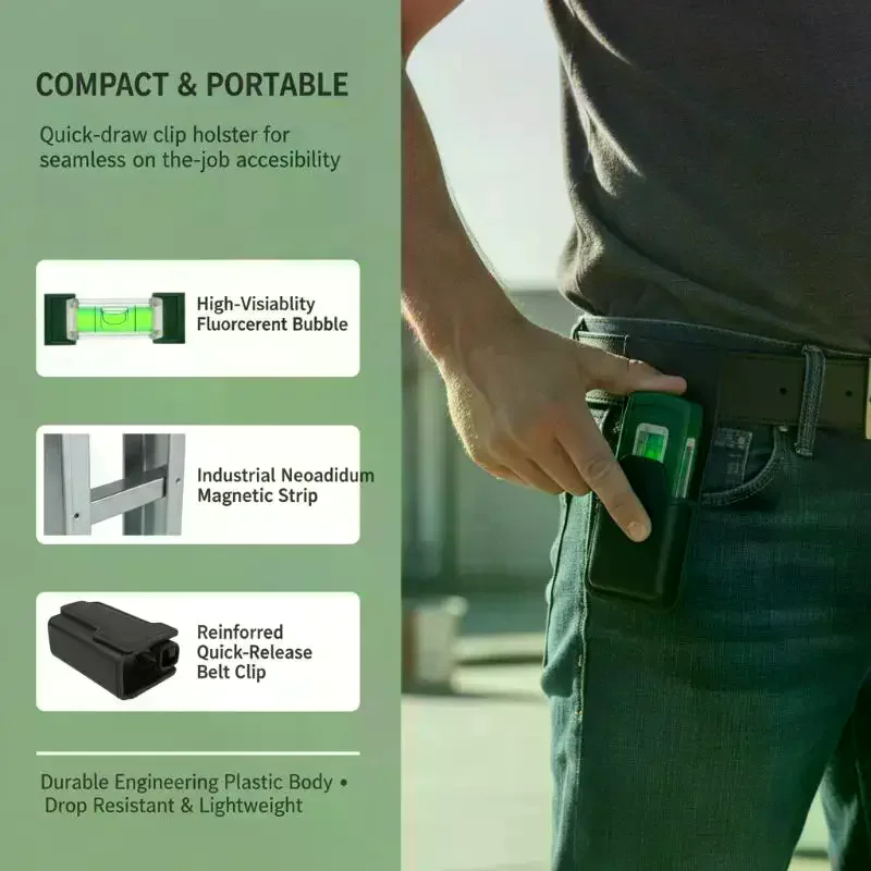 Portable Strong Magnetic Mini Spirit: Level Building Plumbing Electrical Installation Buckle Accessory