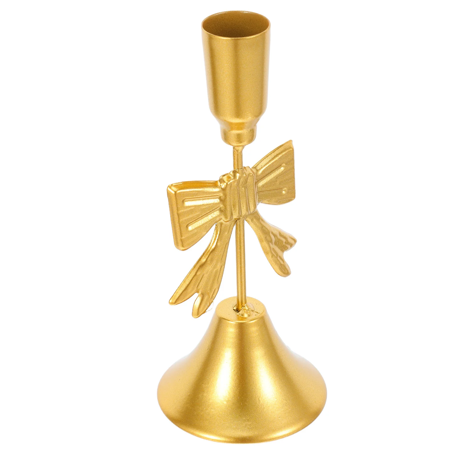 

Taper Candlestick Holders Gold Bow Design Vintage Holders for Anniversary Table Decor Romantic Dinner Housewarming Mantel