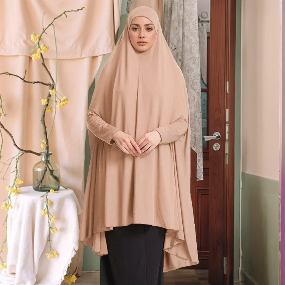 

Caftan Plain Muslim Abayas Modest Wear Soft Full Cover Hijab Formal Traditional Long Shawl Daily Wear