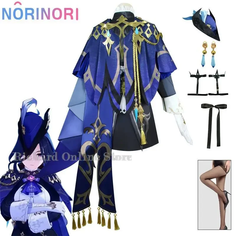 Chlorinde Anime Cosplay Genshin Clorinde Anime Cosplay Costume Fontaine Anime Cosplay Dress Collab Series Halloween Costume