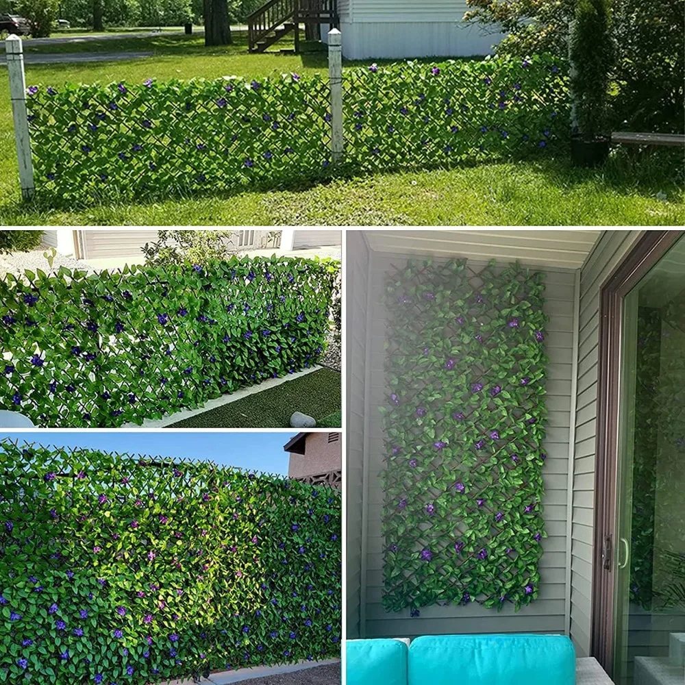 

Expandable Fence Privacy Screen for Balcony Patio Outdoor, 2PCS Faux Ivy Fencing Panel for Backdrop Garden Home Decorations