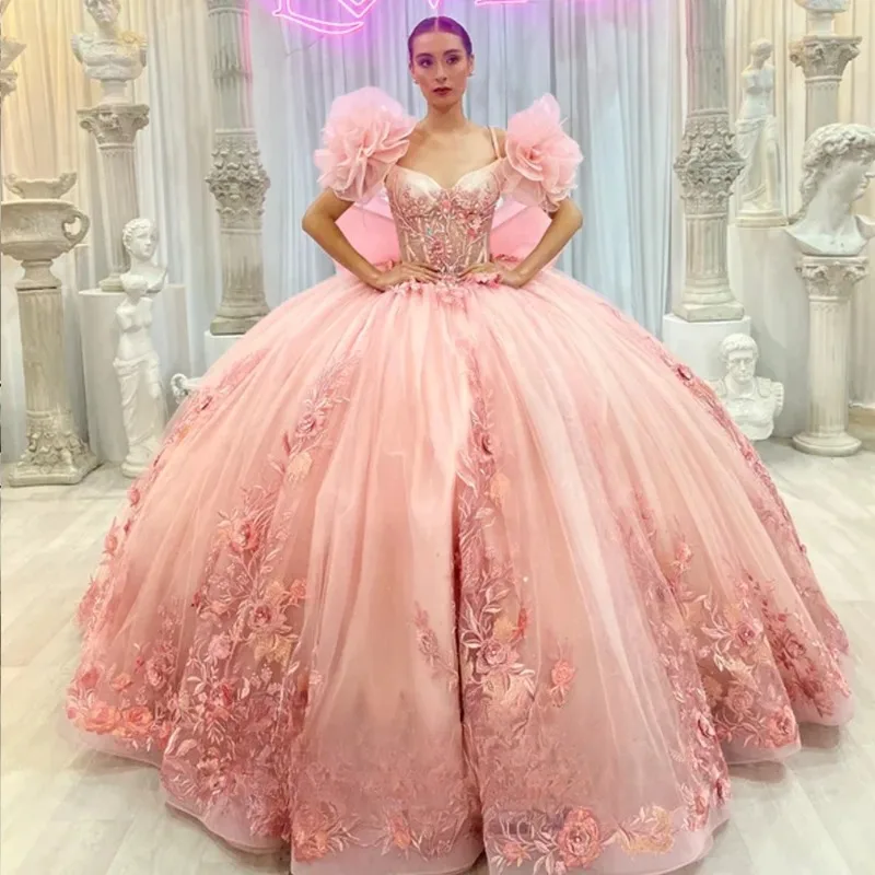 Customized Temperament Graceful Exquisite Off The Shoulder Tulle Bow Quinceanera Dresses Square Neck Fashion Charming Ball Gown