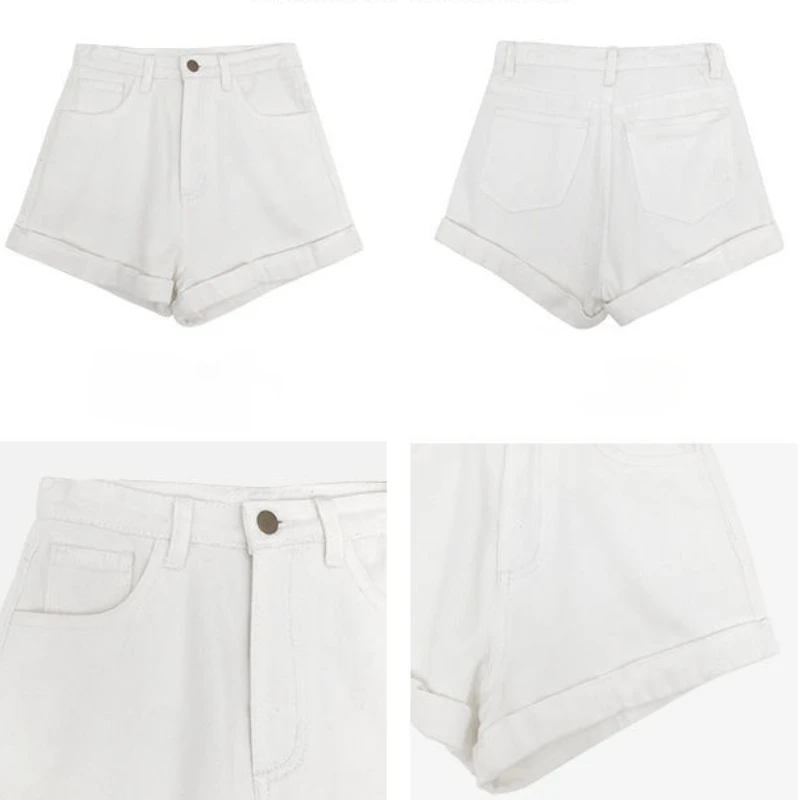 Shorts Women Denim Solid Wide Leg High Waist All-match Basic Streetwear  Fashion Summer Korean Style Girls Ins Thin Beautiful