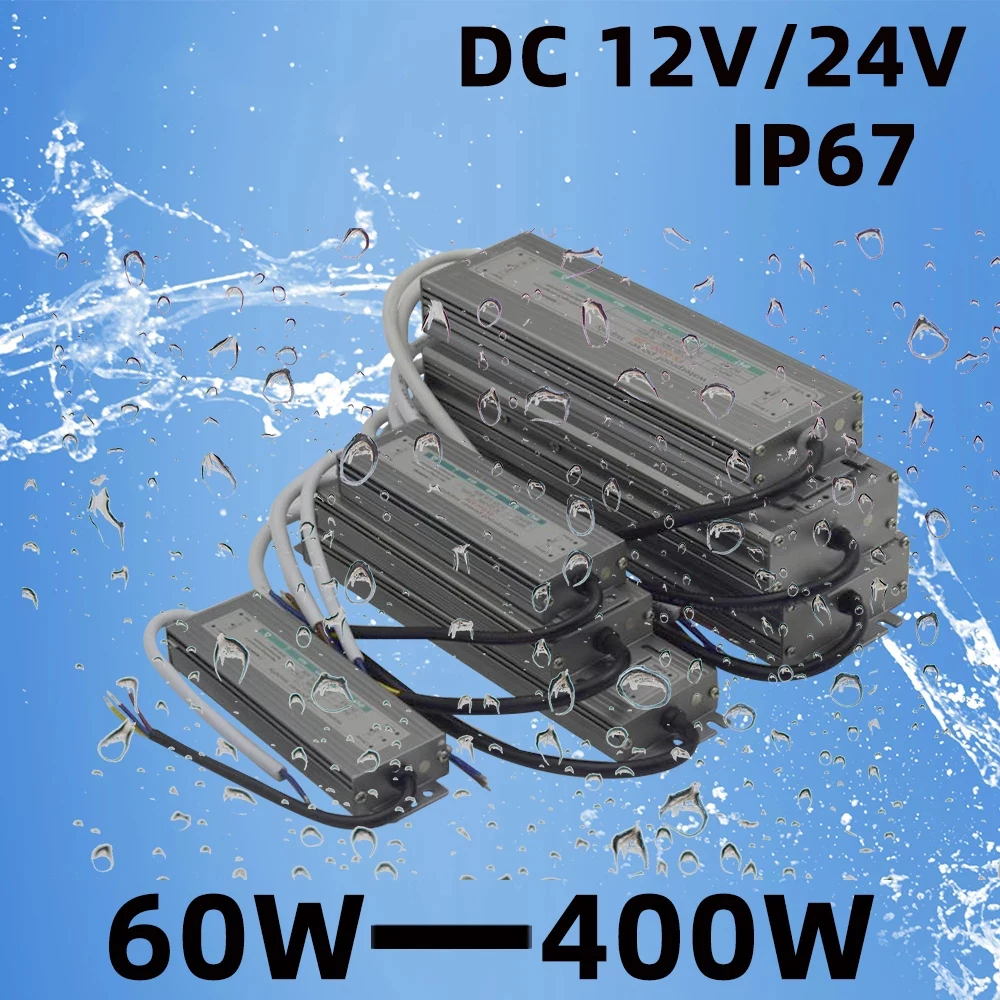 

AC DC Transformers 12V 24V Power Supply 12 24 V Volt IP67 IP68 Outdoor Waterproof 24V Power Supply 110V 220V To 12V 60W-400W