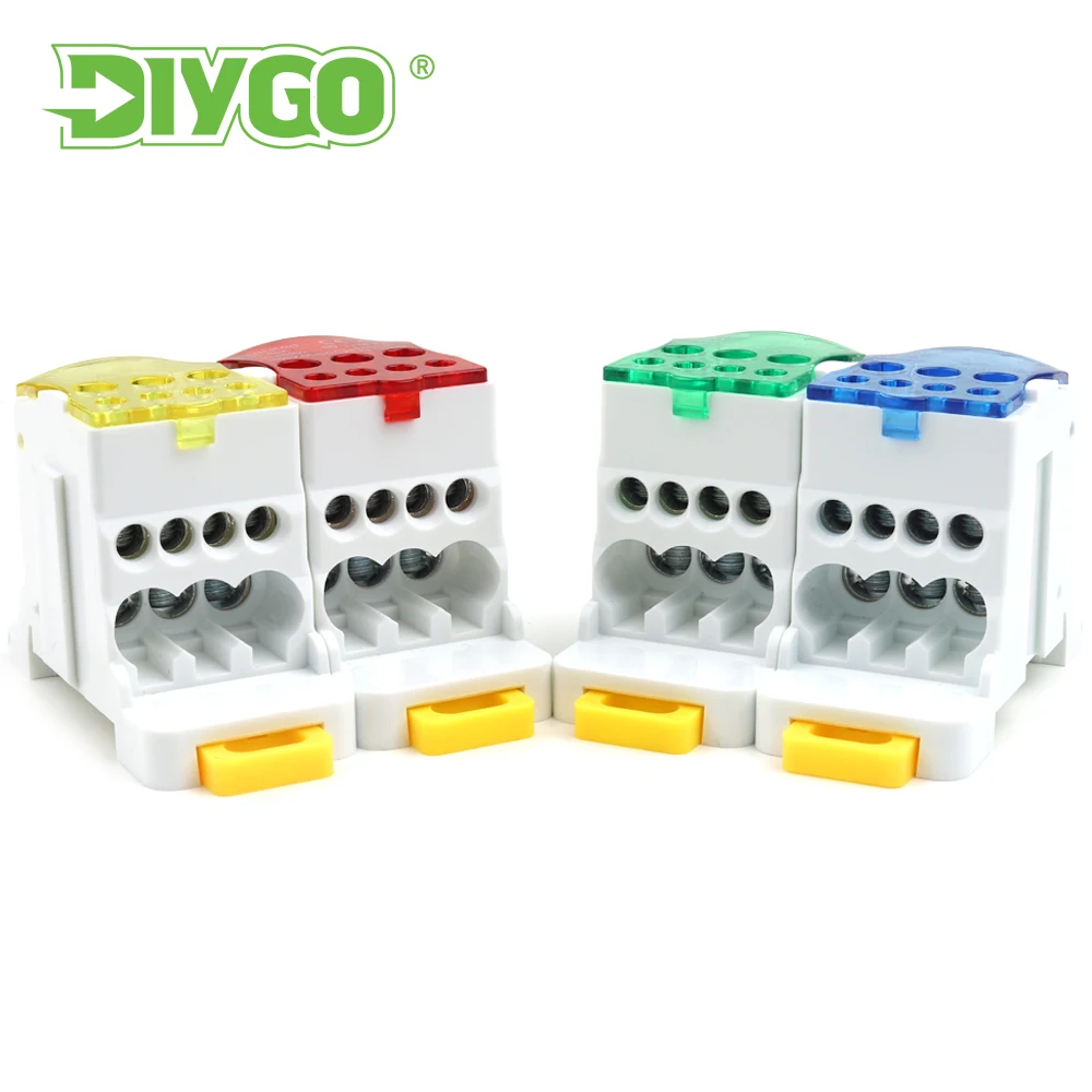 Din Rail Terminal Block UKK Series 160A Distribution Box One In Several Out Power Wire Electrical Connector Junction Equipment