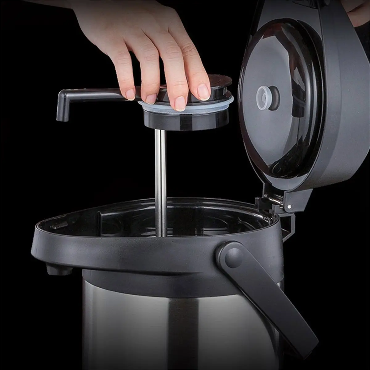 2026 New Tool 1.9L/64oz Stainless Steel Thermal Coffee Dispenser - Pump Action - Double Wall Insulated Hot & Cold