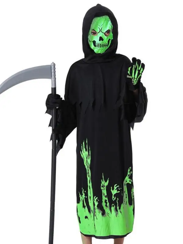 

Halloween Reaper Dress Party Clothes Death God Costume Scythe Women's Traditional Chinese Ethnic Stage Performance Clothing