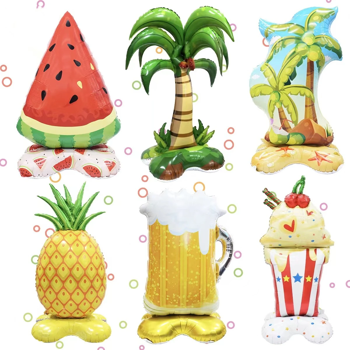 

1pcs Summer themed aluminum film balloon base, pineapple beer ice cream balloon, birthday party decoration and decoration