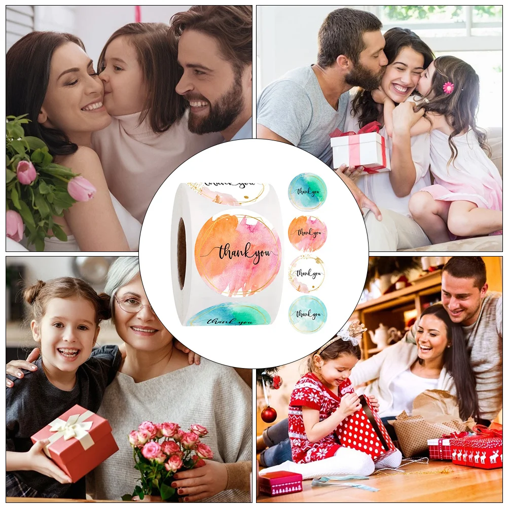 

500pcs Party Favor Label Thank You Sticker Sealing Stickers For Gift Wrapping Notebook Decoration Adhesive Paper Funny
