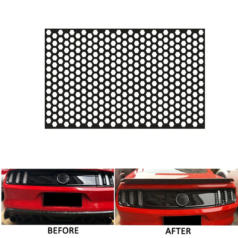 

Car Honeycomb Stickers Car Stylish Tail Lights DIY Hollow Protector Decals Auto Rear Lamp Decoration Wrap Film Sticker 48*30cm