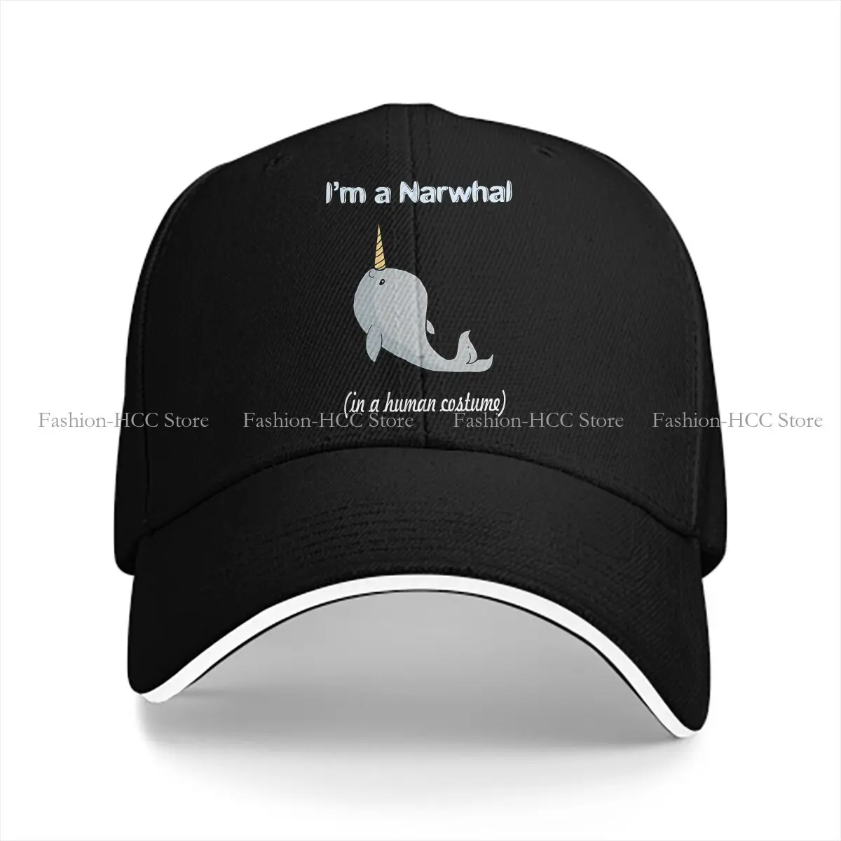 Pure Color Dad Hats A Human Costume Hat Sun Visor Baseball Caps Narwhal Peaked Cap